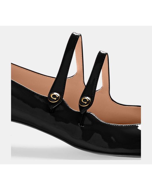 COACH Black Angelina Mary Jane Flat