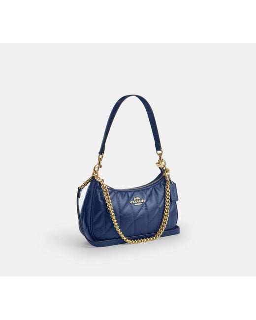 COACH Blue Teri Shoulder Bag With Quilting