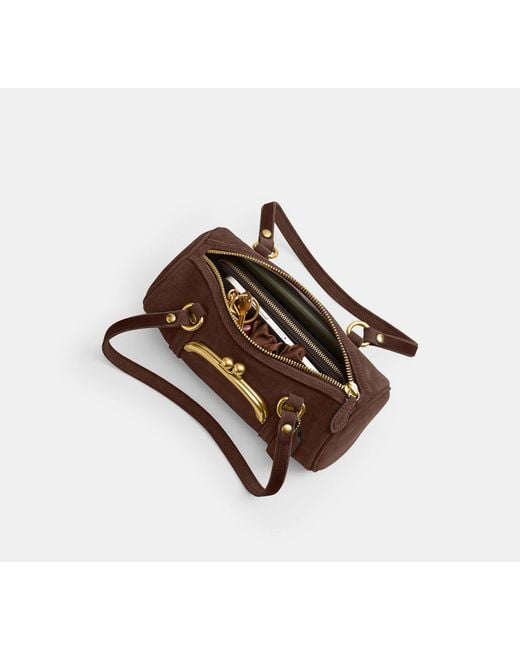 COACH Black Kisslock Barrel Bag 28