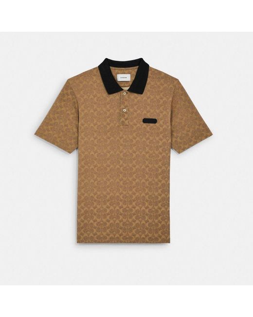 COACH Brown Essential Polo for men