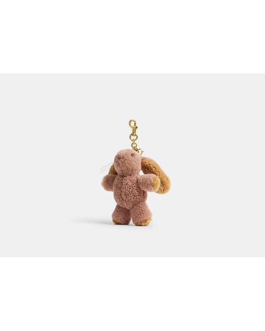 Ciondolo Da Borsa Con Coniglietto Peluche Floppy di COACH in Black