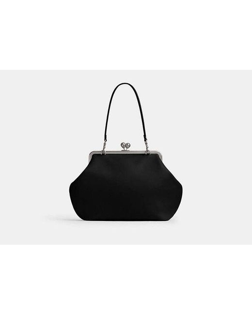 COACH Black Large Kisslock Frame Bag