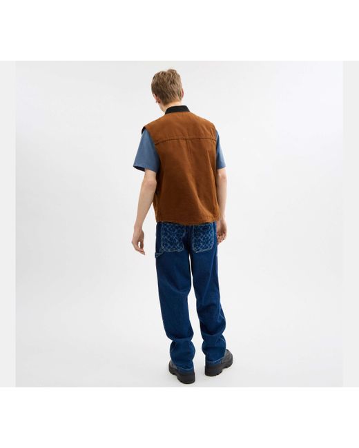 COACH Black Work Vest for men