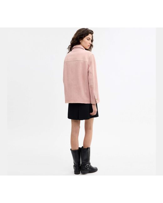 COACH Black Suede Turnlock Jacket