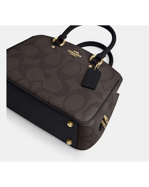 COACH Black Savannah Kleine Carryall Aus Signature Canvas
