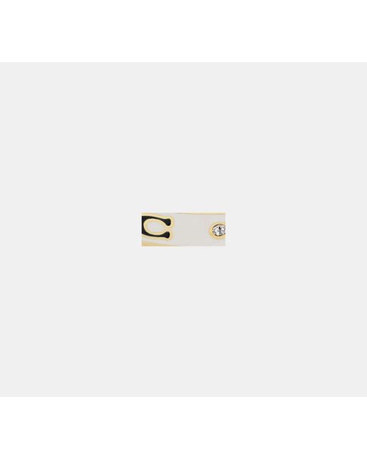 COACH Black Repeated C Hinged Bangle