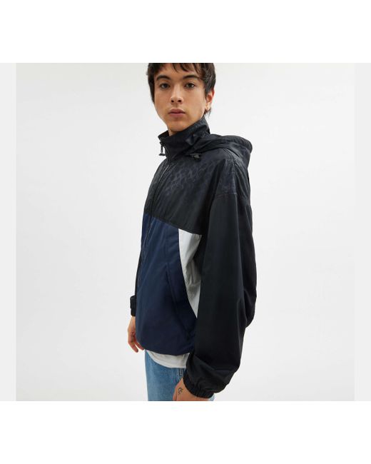 COACH Black Colorblock Windbreaker for men