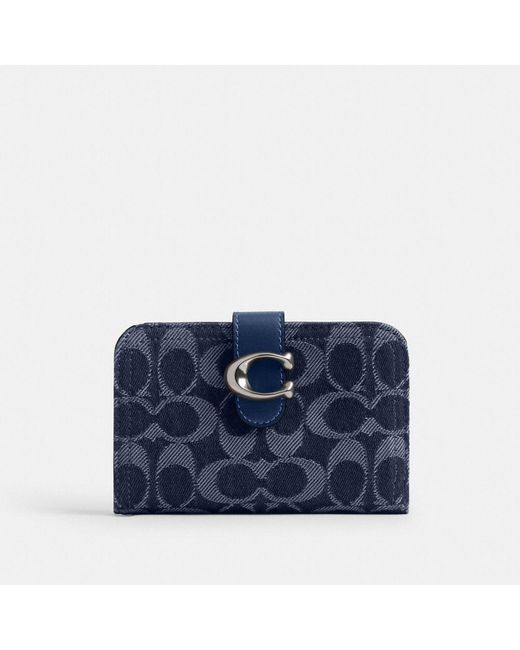 COACH Blue Tabby Wallet In Signature Denim