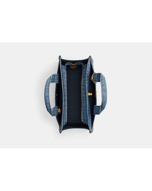 COACH Blue Cargo Tote Tote Handbags, Canvas/Leather
