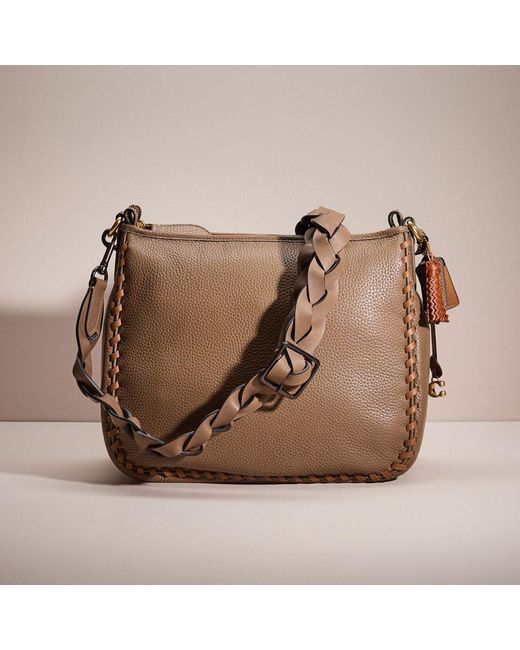 COACH Brown Upcrafted Cary Shoulder Bag