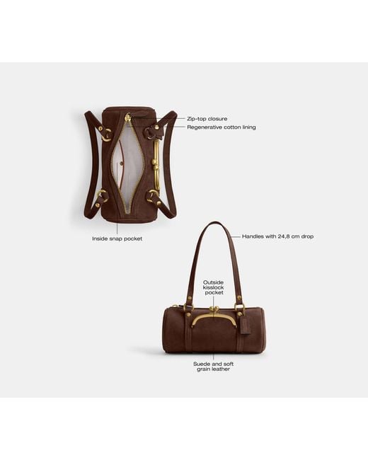 COACH Black Kisslock Barrel Bag 28