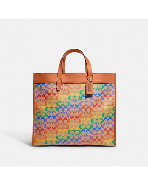 COACH Multicolor Field Tote 40 In Rainbow Signature Canvas for men