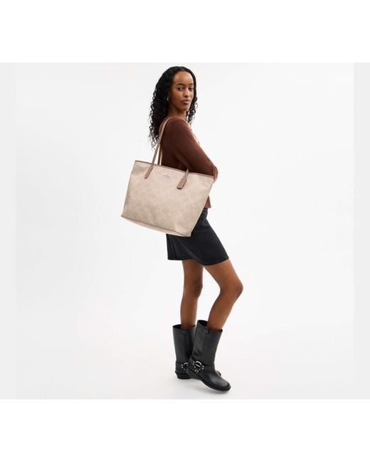 COACH Black Large City Tote Bag