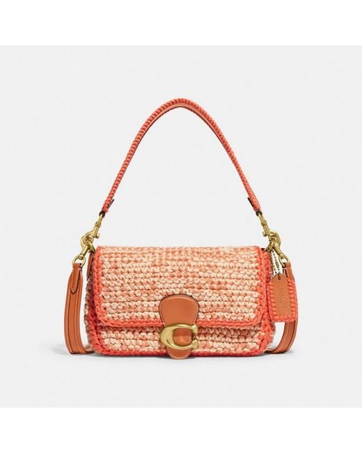 COACH Red Soft Tabby Shoulder Bag With Crochet