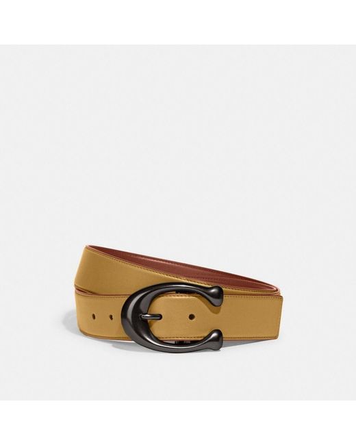 COACH Leather Signature Buckle Cut To Size Reversible Belt, 38mm in