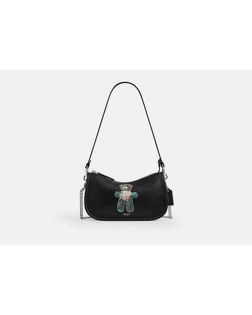 COACH Black Waverly Bag With Teddy Graphic