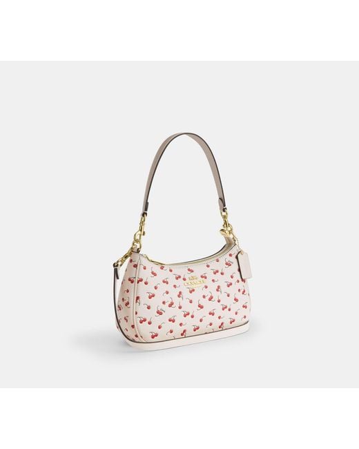 COACH Black Teri Shoulder Bag With Cherry Print