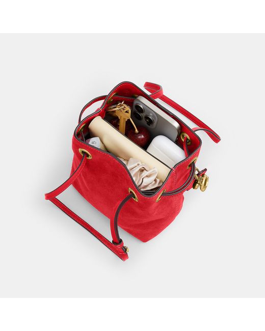 COACH Red Jade Drawstring Bag