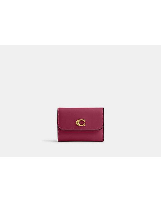 COACH Red Essential Card Holder Wallet