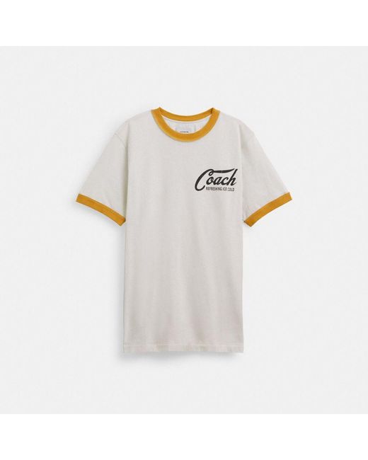 COACH White Ringer T Shirt for men