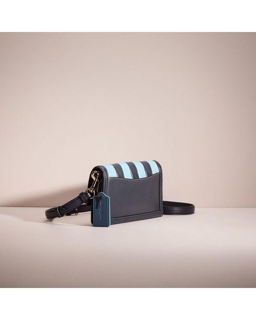 COACH Blue Upcrafted Hutton Clutch With Colorblock Quilting