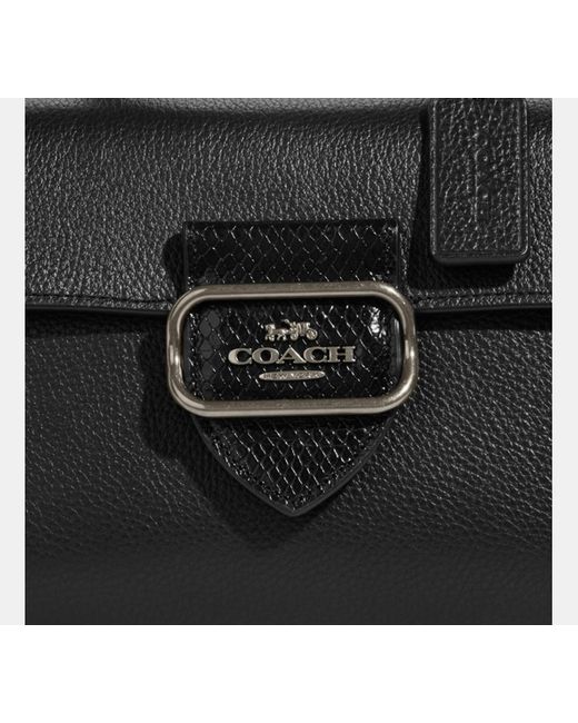 Bolso Satchel Morgan Con Asa Superior COACH de color Black