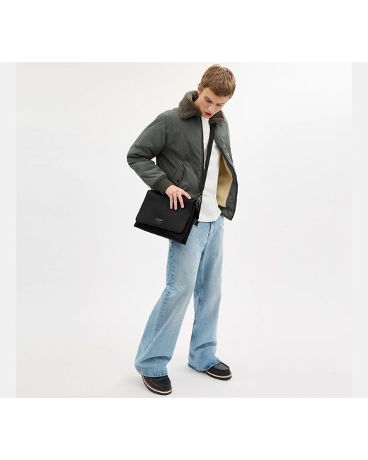 COACH Black Caleb Messenger Bag for men