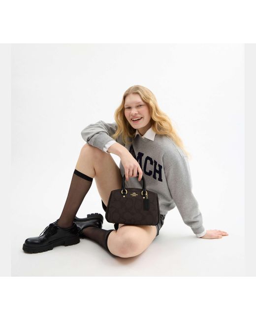 COACH Black Savannah Kleine Carryall Aus Signature Canvas