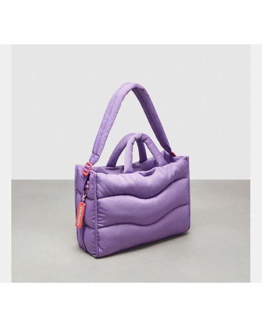 COACH Purple Coachtopia Loop Quilted Wavy Tote Bag