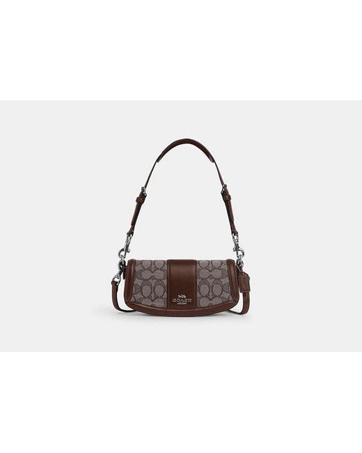 Petit Sac epaule Andrea En Jacquard Exclusif COACH en coloris Marron Lyst
