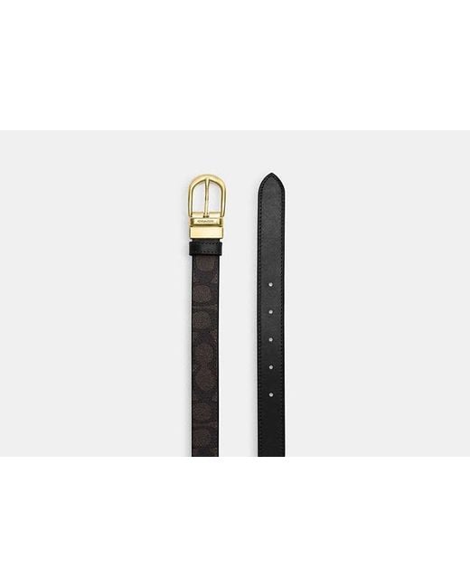 COACH Black Harness Buckle Cut-To-Size Reversible Belt, 25 Mm
