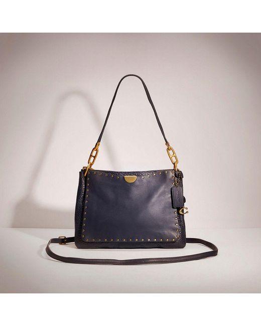 COACH Leather Restored Dreamer Shoulder Bag With Rivets in Brass