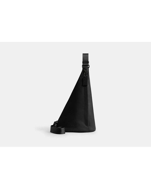 COACH Black Triangle Sling Bag for men