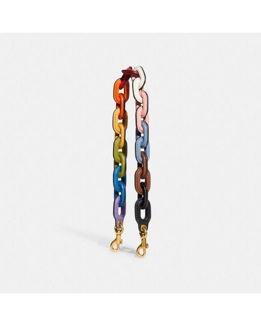 COACH Rainbow Leather Covered Short Chain Strap Lyst
