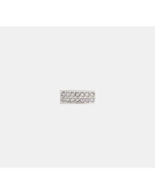 COACH Black Pavé C Huggie Earrings
