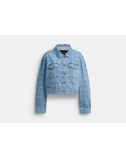 COACH Blue Signature Denim Jacket