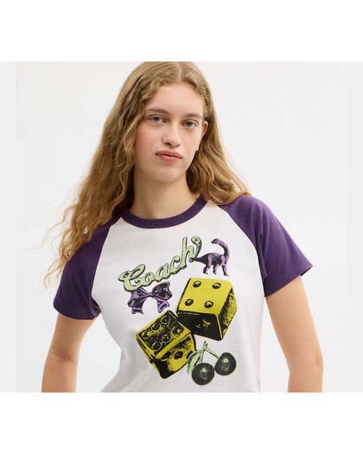 COACH Black Charms Raglan T-Shirt