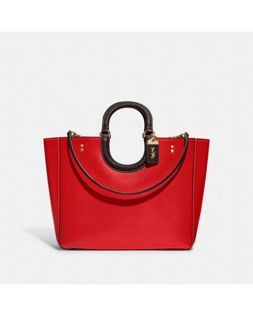 COACH Red Rae Tote In Colorblock