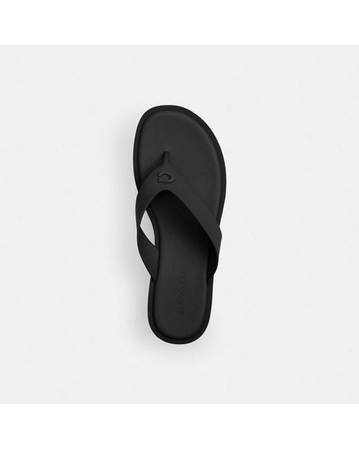 COACH Black Sculpted C Platform Flip Flop