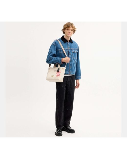 COACH Black Utility Tote Bag 27 With Sketch Print for men