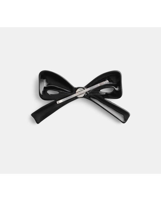 COACH Black Pavé Bow Barrette