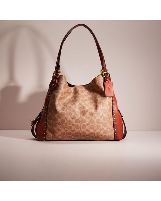 COACH Restored Edie Shoulder Bag 31 In Signature Canvas With Rivets in