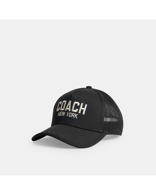 COACH Black Trucker Hat for men