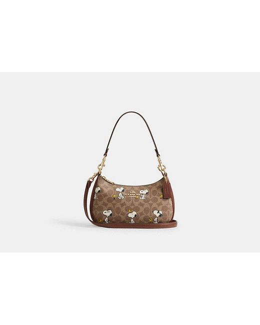 Borsa A Tracolla Teri X Peanuts di COACH in Black