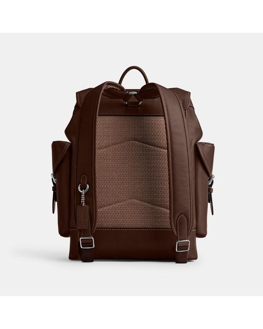 COACH Brown Hitch Backpack (Maple) Backpack Bags for men