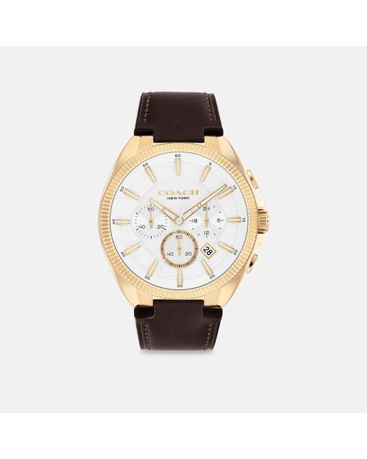 COACH Brown Jackson Chronograph Watch, 45Mm for men