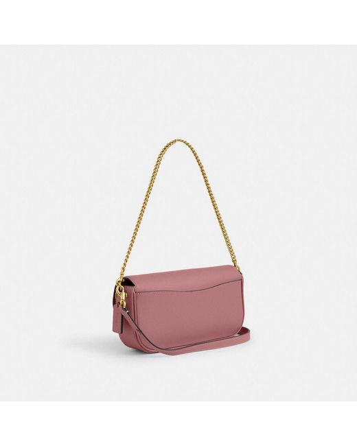 COACH Pink Brook Flap Chain Bag