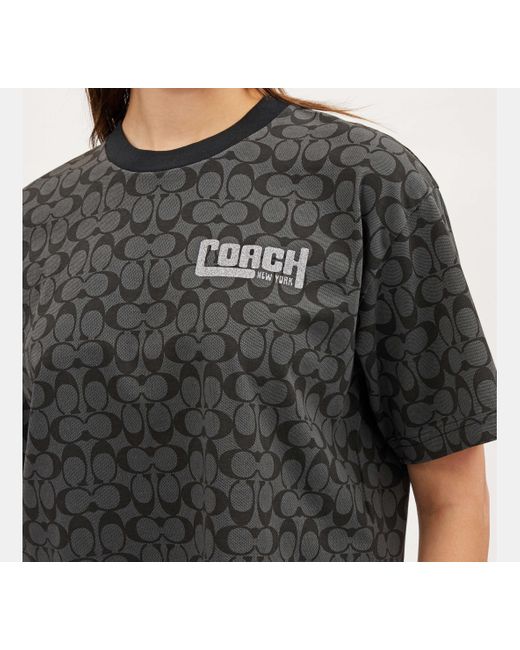 COACH Black Signature Cropped T Shirt