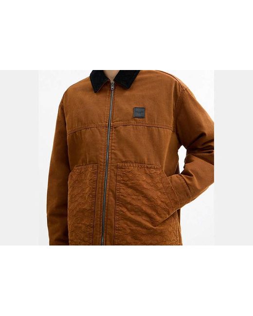 COACH Brown Work Jacket With Quilted Lining for men