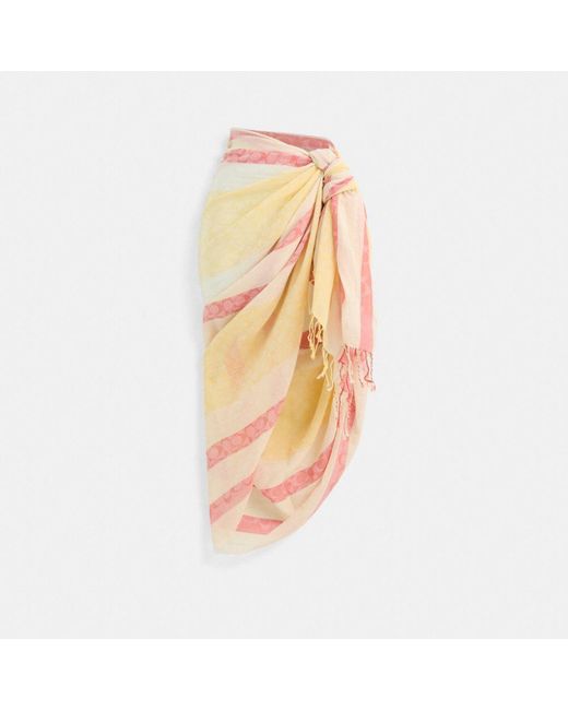 COACH Multicolor Restored Signature Striped Pareo